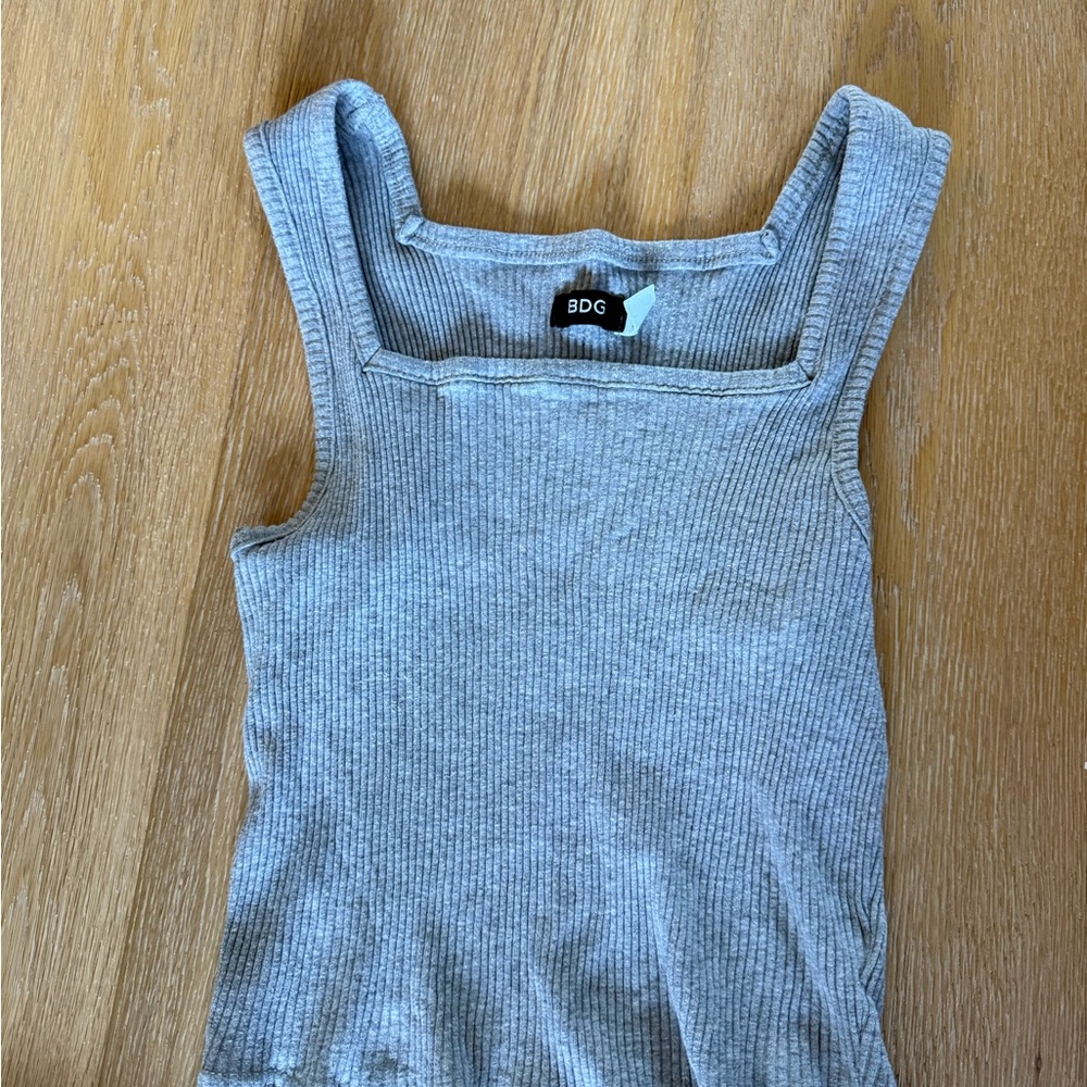BDG Urban Outfitters Gray Ribbed Fitted Tank Top
